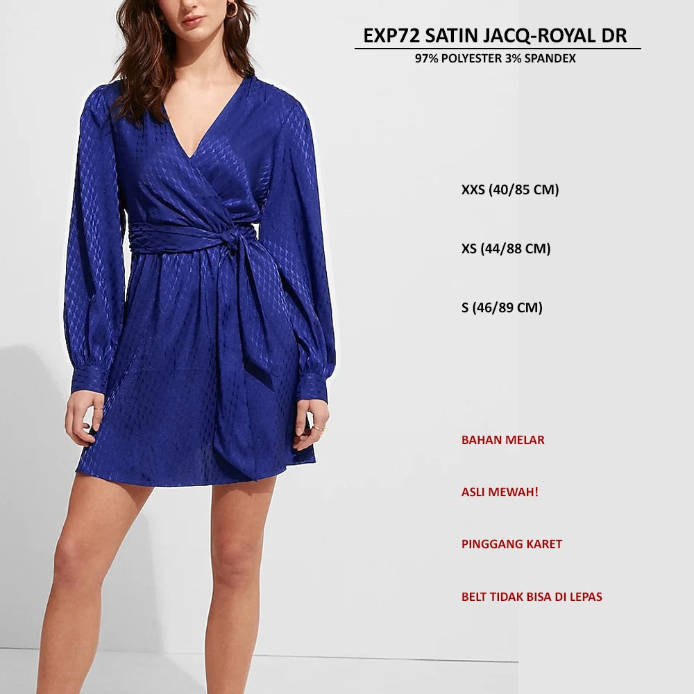 Dress Mini Wanita Lengan Panjang (EXP72 SATIN JACQ DRESS)