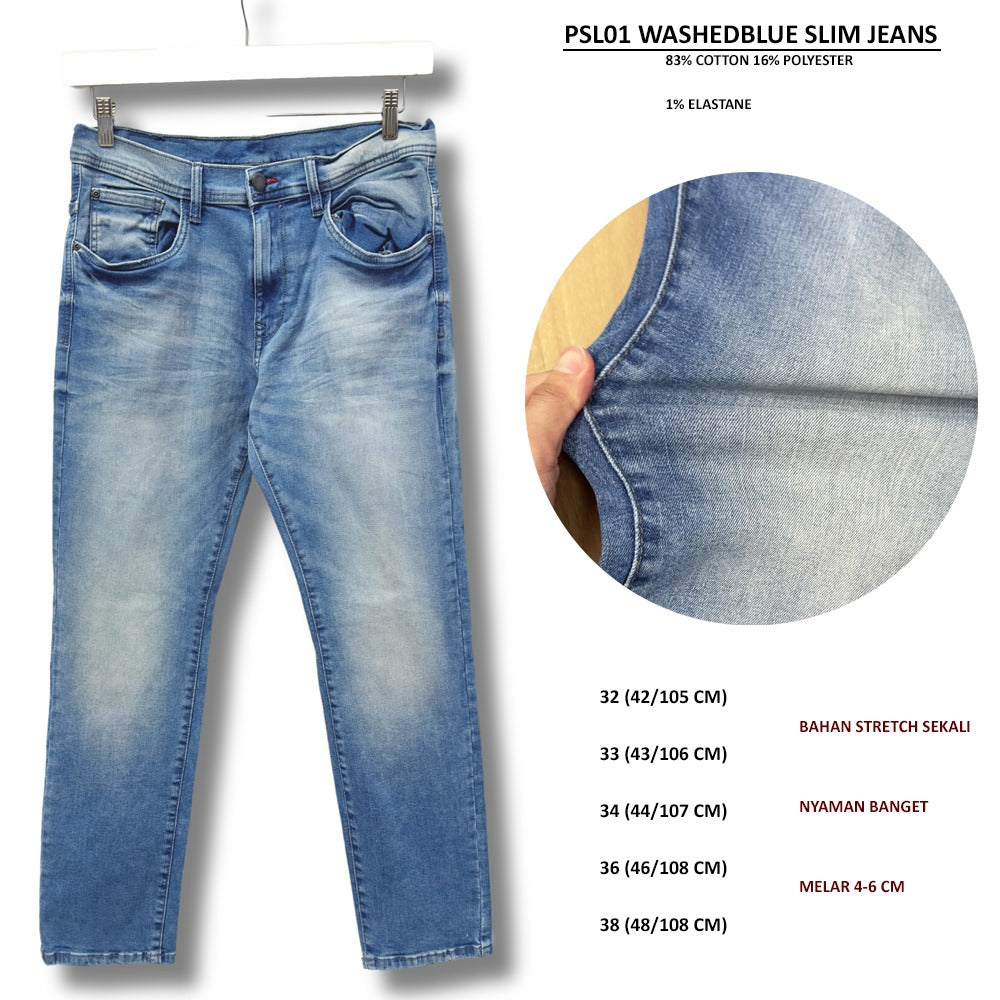 Celana Panjang Jeans Pria Slimfit Stretch (PSL01 SLIMFIT JEANS)