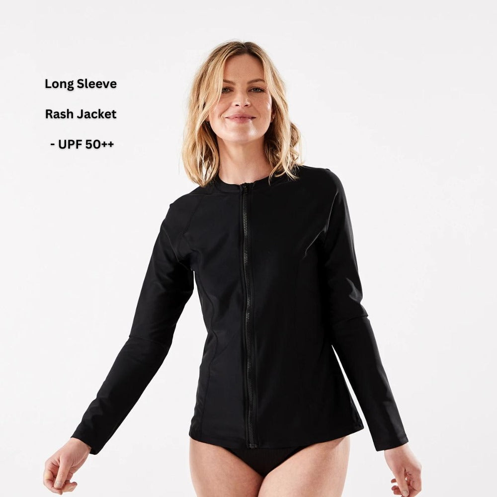 Jacket Sport Wanita Lengan Panjang (ANK86 RASH BLACK JACKET)