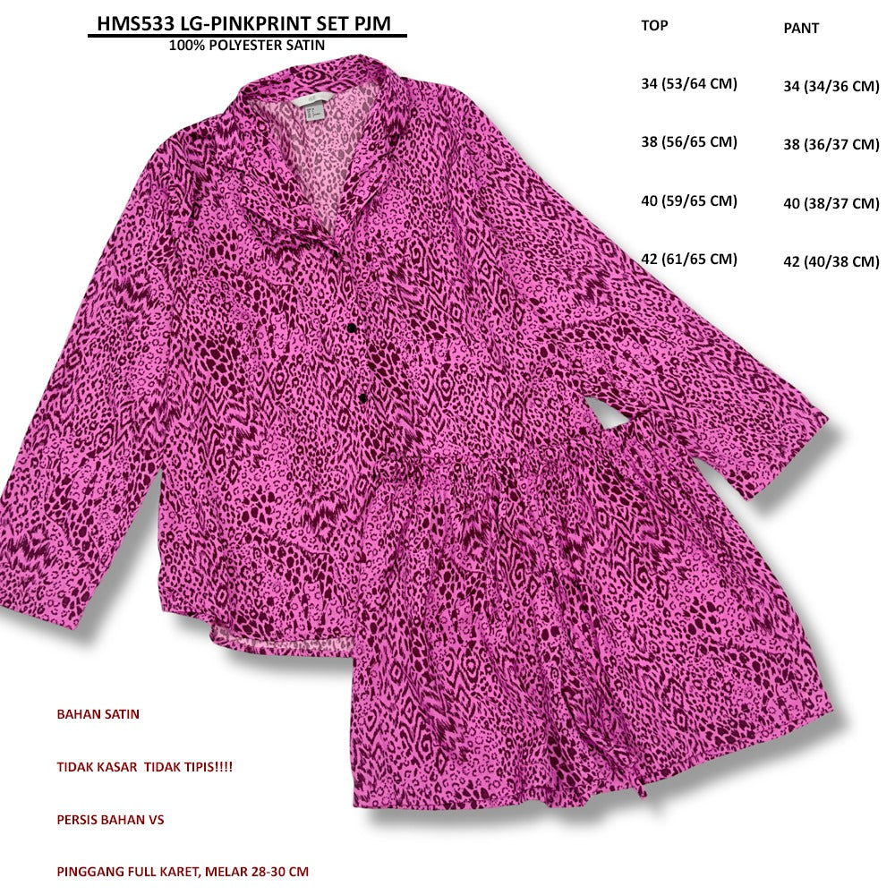 Set Piyama Wanita Lengan Panjang (HMS533 LONG SET PAJAMA)