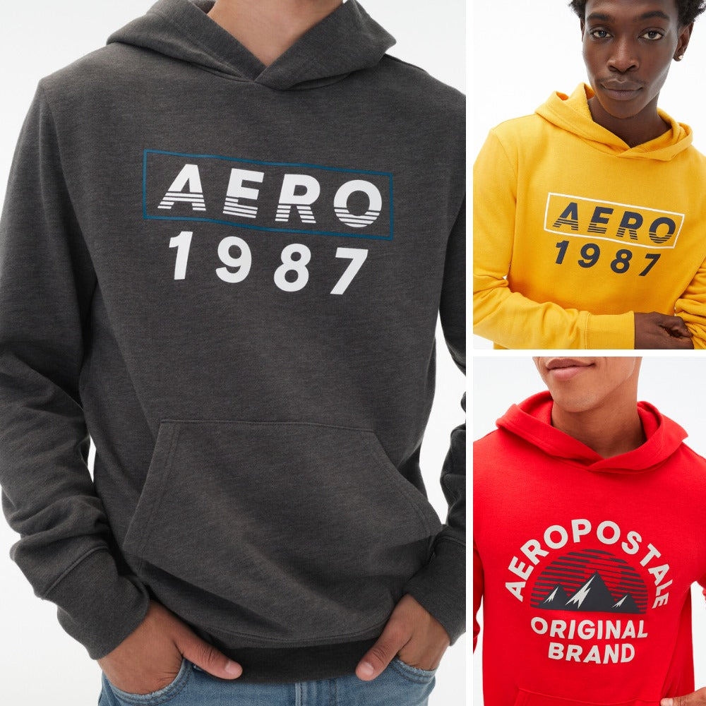Sweatshirt Hoodie Pria Lengan Panjang Fleece (AERP98 PULLOVER HOOD)