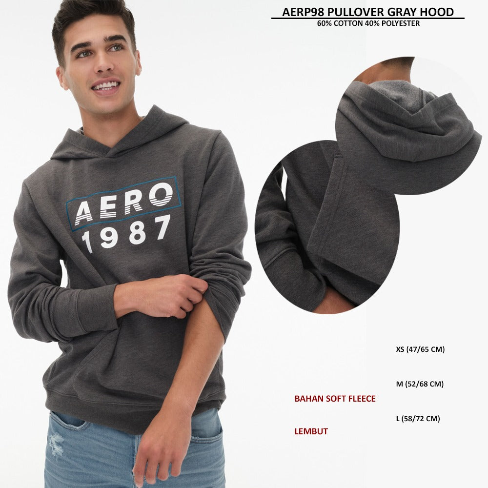 Sweatshirt Hoodie Pria Lengan Panjang Fleece (AERP98 PULLOVER HOOD)