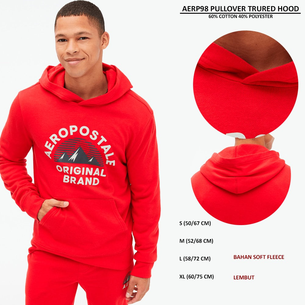 Sweatshirt Hoodie Pria Lengan Panjang Fleece (AERP98 PULLOVER HOOD)