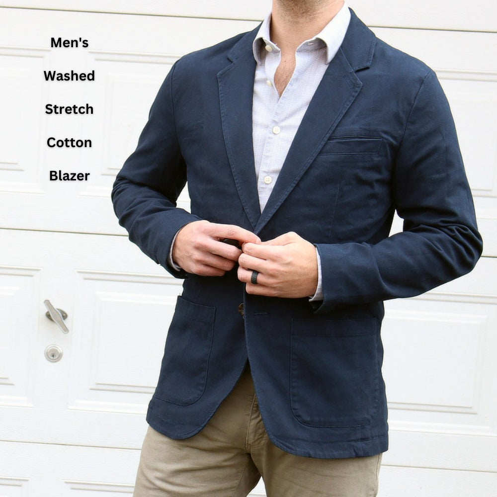 Blazer Pria Lengan Panjang Cotton Stretch (GFW16 WSD-NAVY COTTON BLAZER)