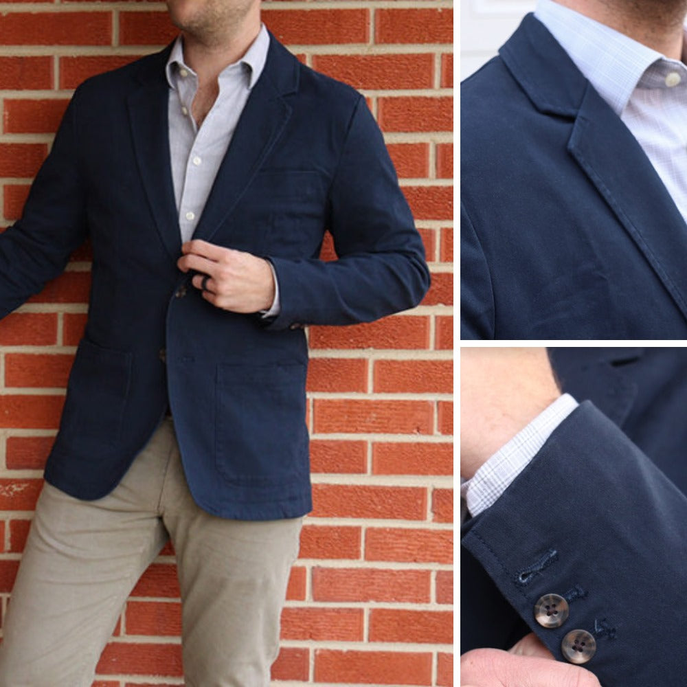 Blazer Pria Lengan Panjang Cotton Stretch (GFW16 WSD-NAVY COTTON BLAZER)
