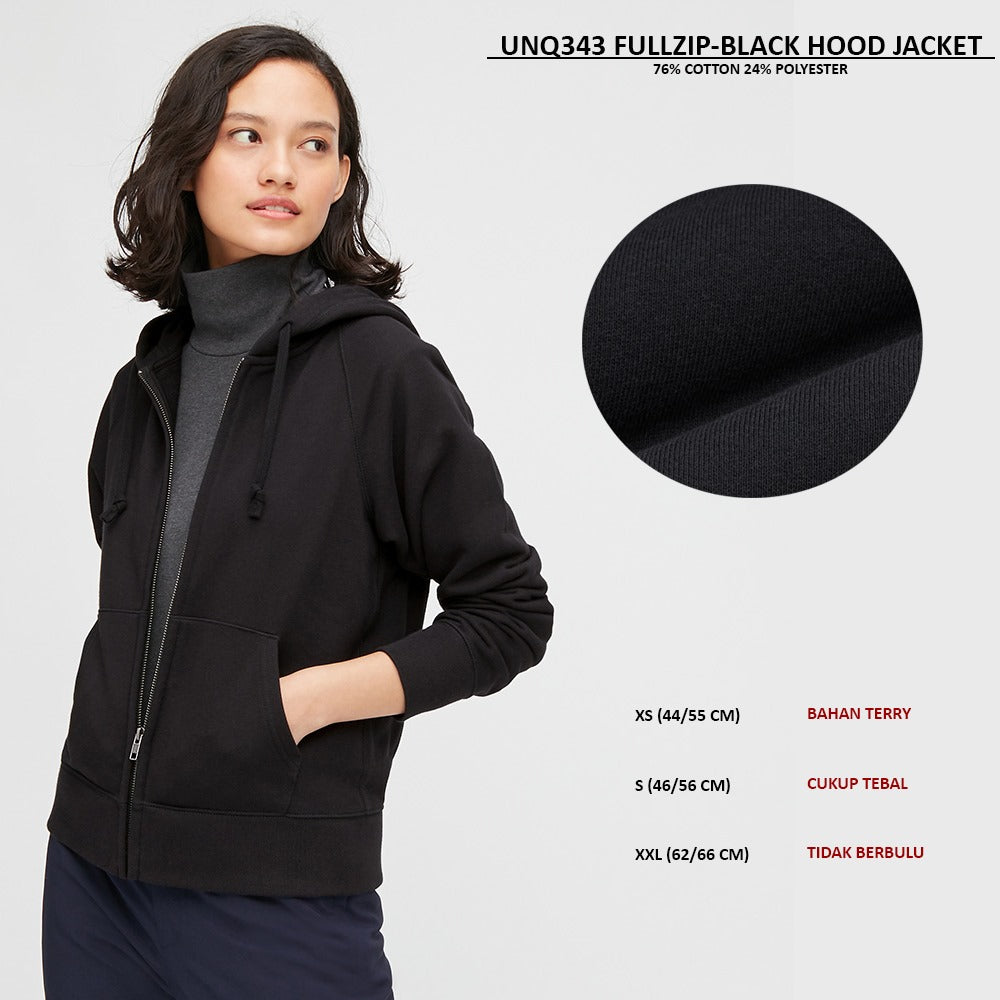 Jaket Wanita Lengan Panjang Terry (UNQ343 FULLZIP HOOD JACKET)