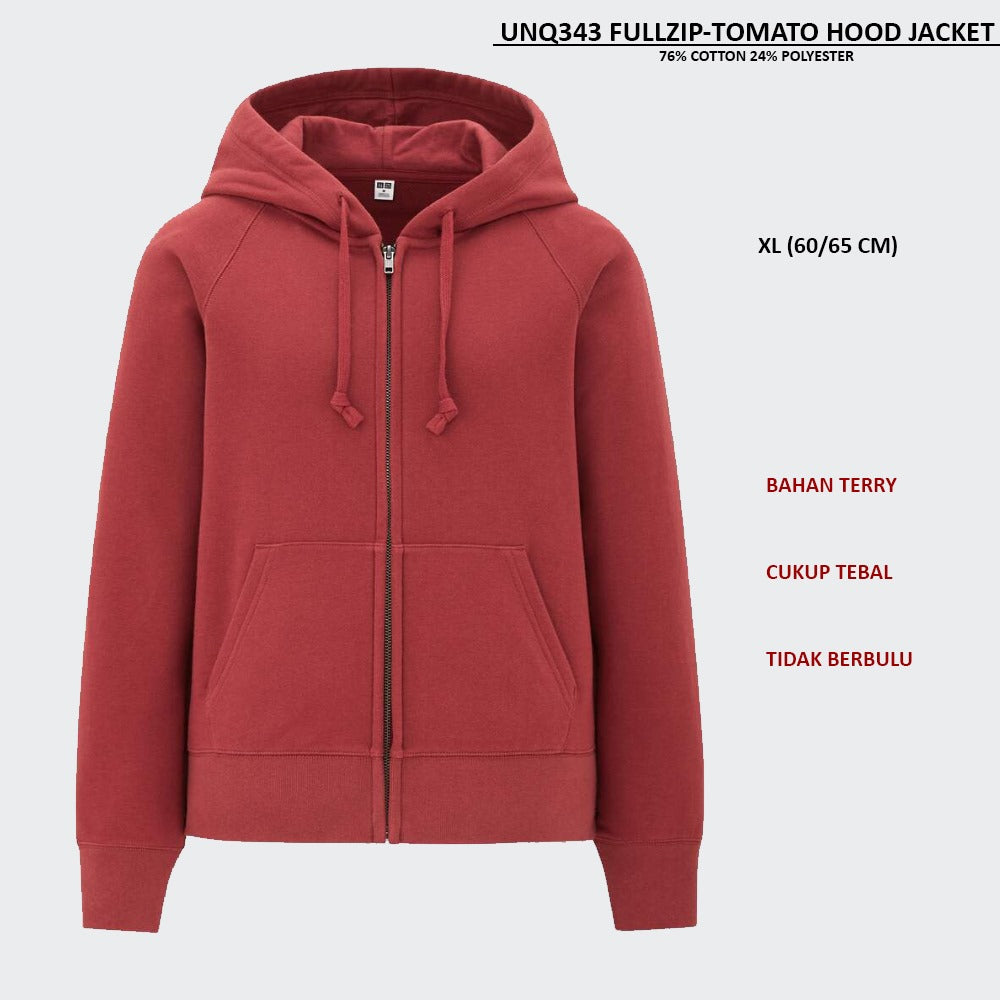 Jaket Wanita Lengan Panjang Terry (UNQ343 FULLZIP HOOD JACKET)