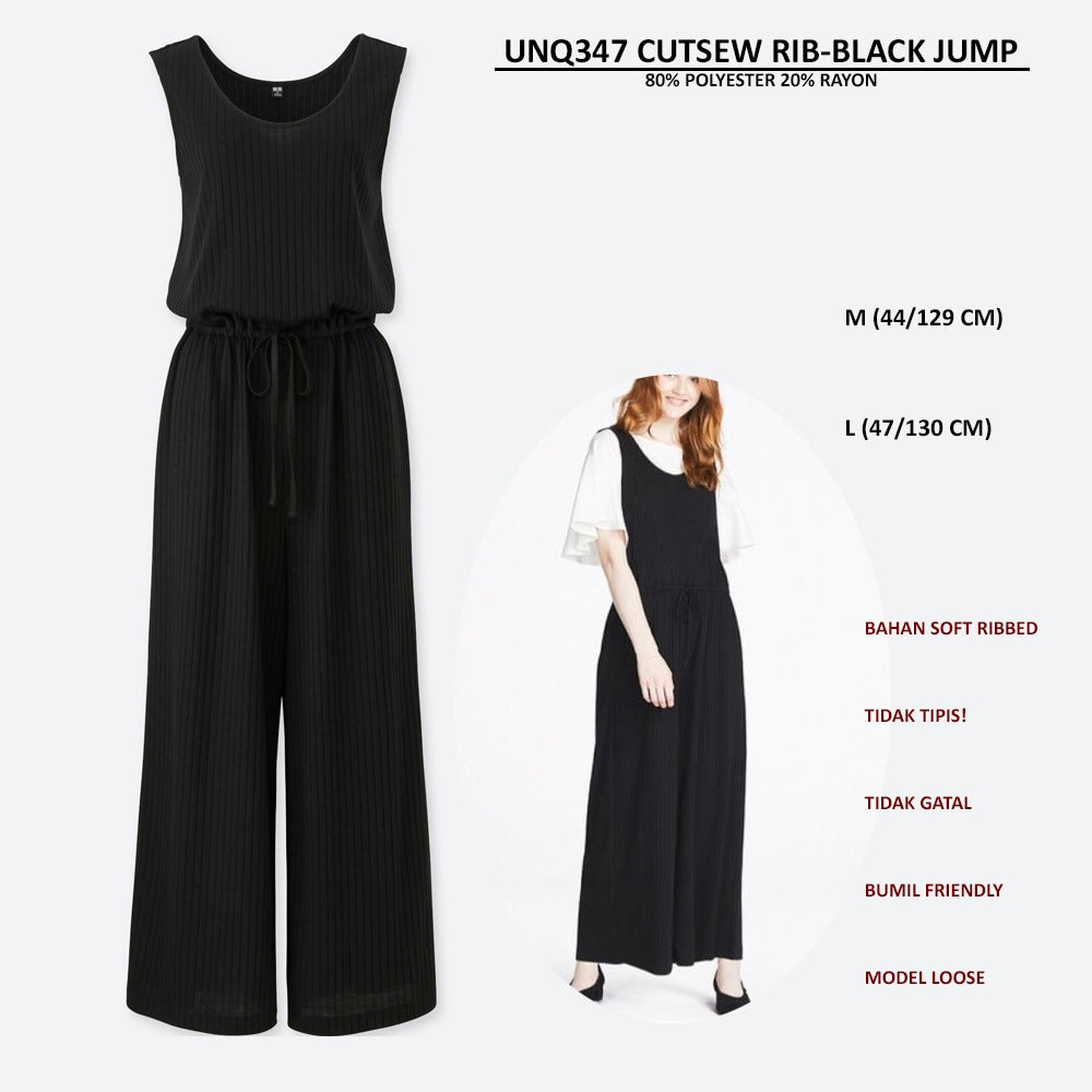 Jumpsuit Wanita Tanpa Lengan Soft Ribbed (UNQ347 CUTSEW RIB JUMP)