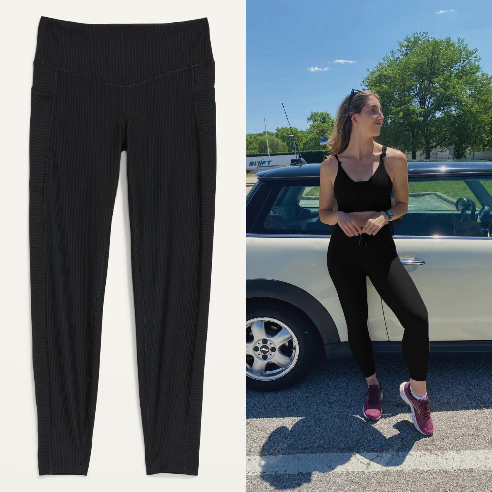 Celana Panjang Legging Olahraga Wanita Spandex (ODN499 RIBBEB-HRISE LEG)