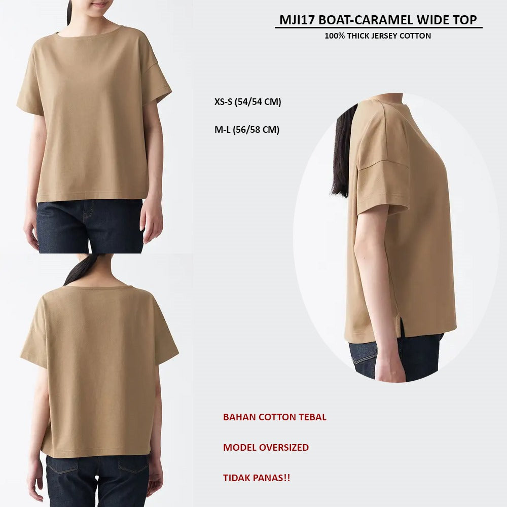 Atasan Kaos Wanita Lengan Pendek (MJI17 BOAT WIDE TOP)