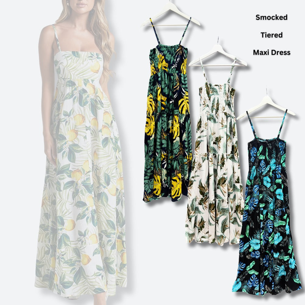 Dress Maxi Wanita Tanpa Lengan (BLI01 TIERED MAXI DR)