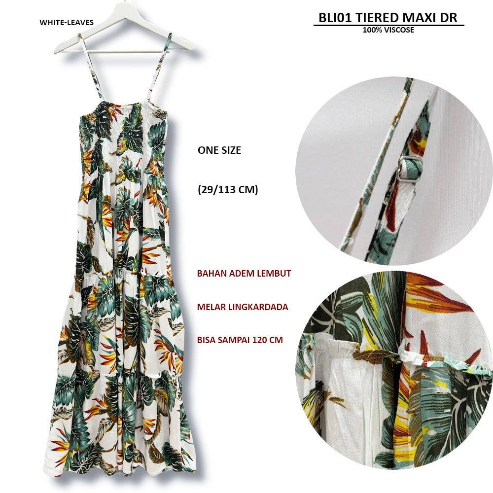 Dress Maxi Wanita Tanpa Lengan (BLI01 TIERED MAXI DR)