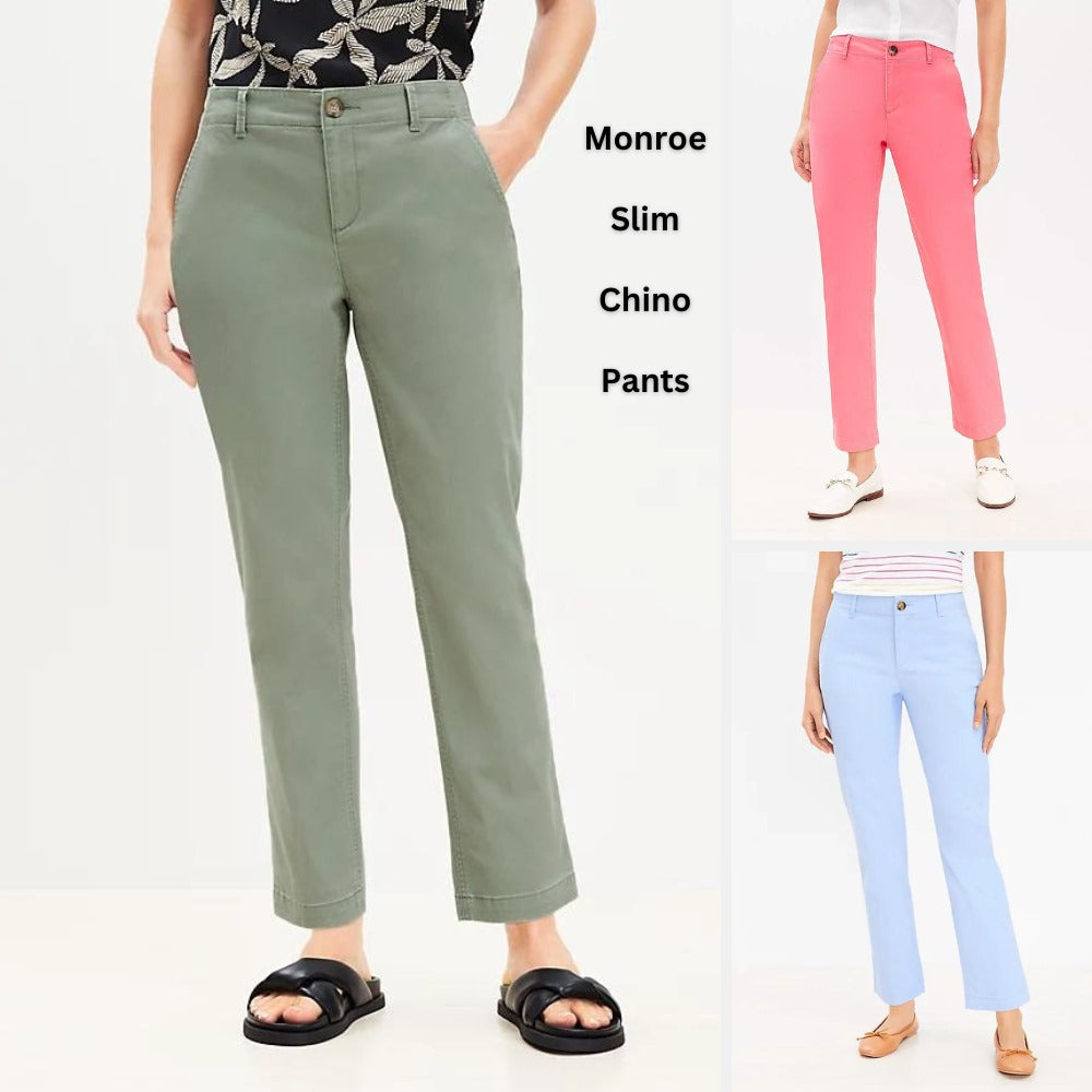 Celana Panjang Wanita Twill Stretch Midrise (LOFT147 MONROE SLIM PANT)