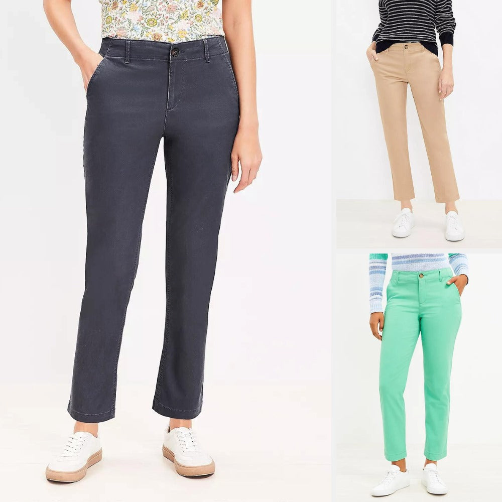Celana Panjang Wanita Twill Stretch Midrise (LOFT147 MONROE SLIM PANT)