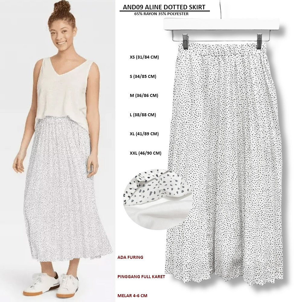 Rok Panjang Rampel Wanita (AND09 ALINE/PLISKET SKIRT)