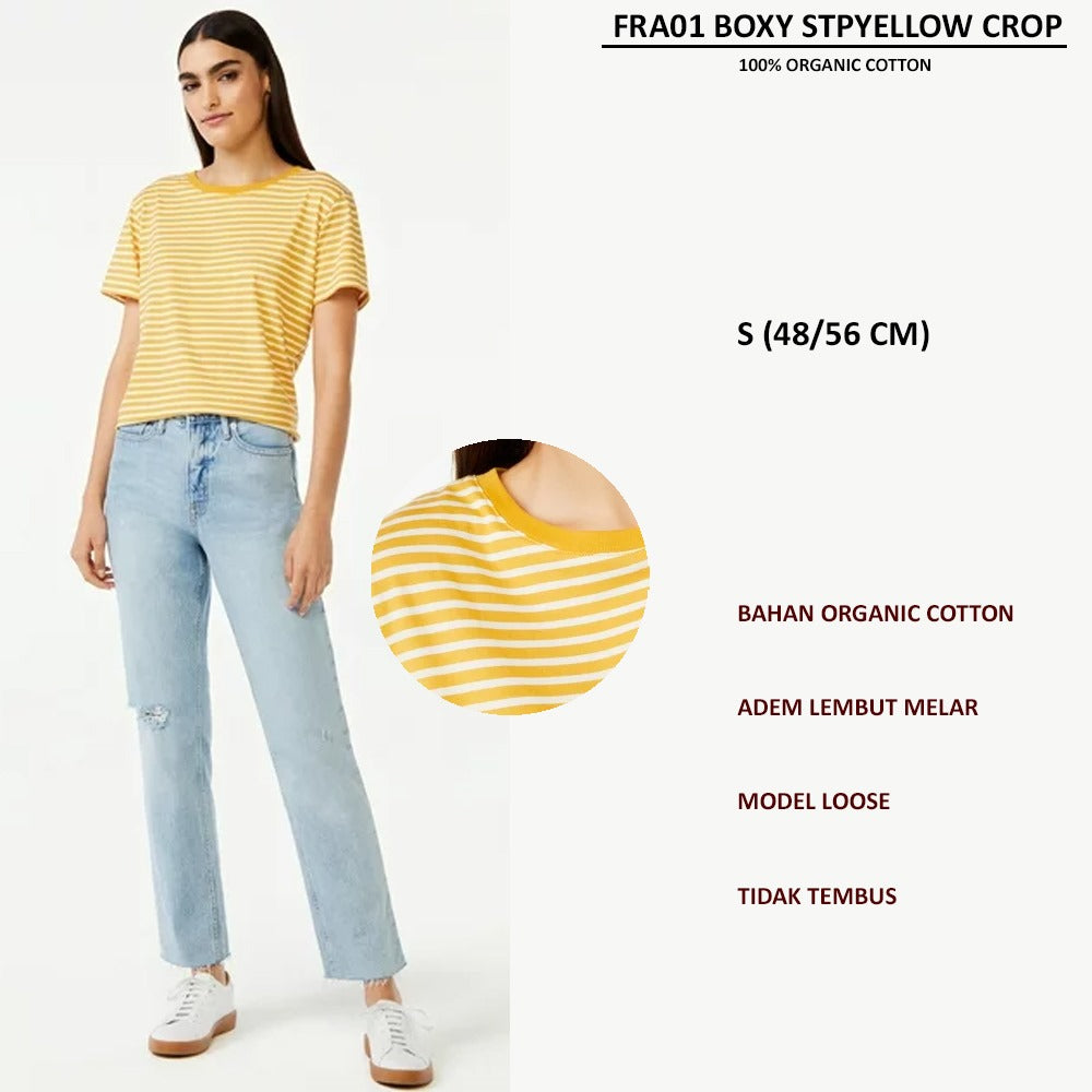 Atasan Kaos Wanita Lengan Pendek (FRA01 BOXY CROP)