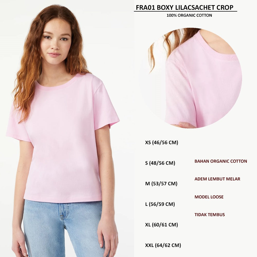 Atasan Kaos Wanita Lengan Pendek (FRA01 BOXY CROP)