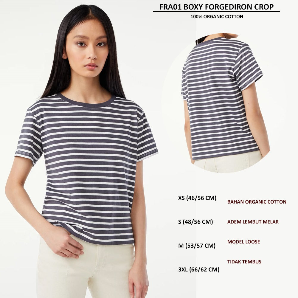 Atasan Kaos Wanita Lengan Pendek (FRA01 BOXY CROP)