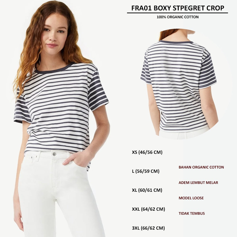 Atasan Kaos Wanita Lengan Pendek (FRA01 BOXY CROP)