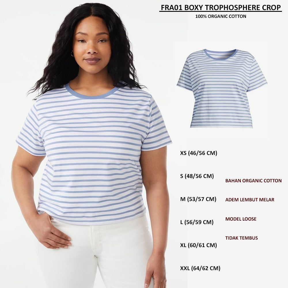 Atasan Kaos Wanita Lengan Pendek (FRA01 BOXY CROP)