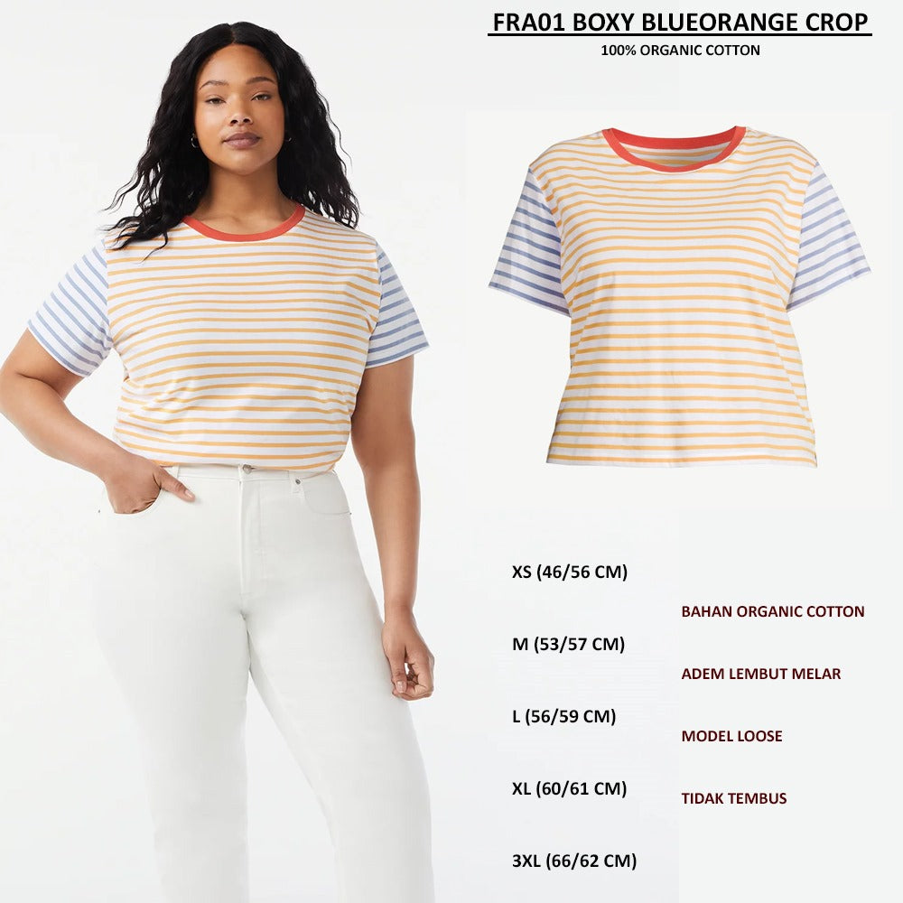 Atasan Kaos Wanita Lengan Pendek (FRA01 BOXY CROP)