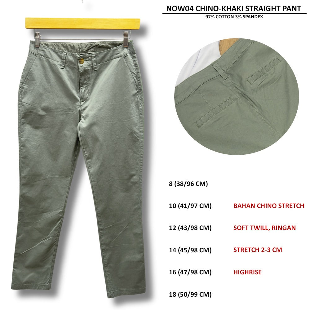 Celana Panjang Wanita Straight Highrise (NOW04 CHINO STRAIGHT PANT)