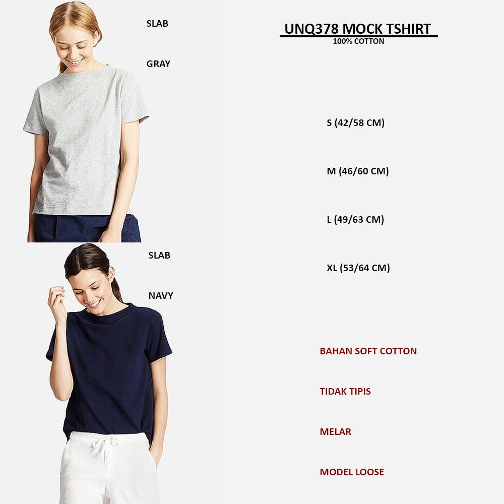 Atasan Kaos Wanita Lengan Pendek (UNQ378 MOCK TSHIRT)
