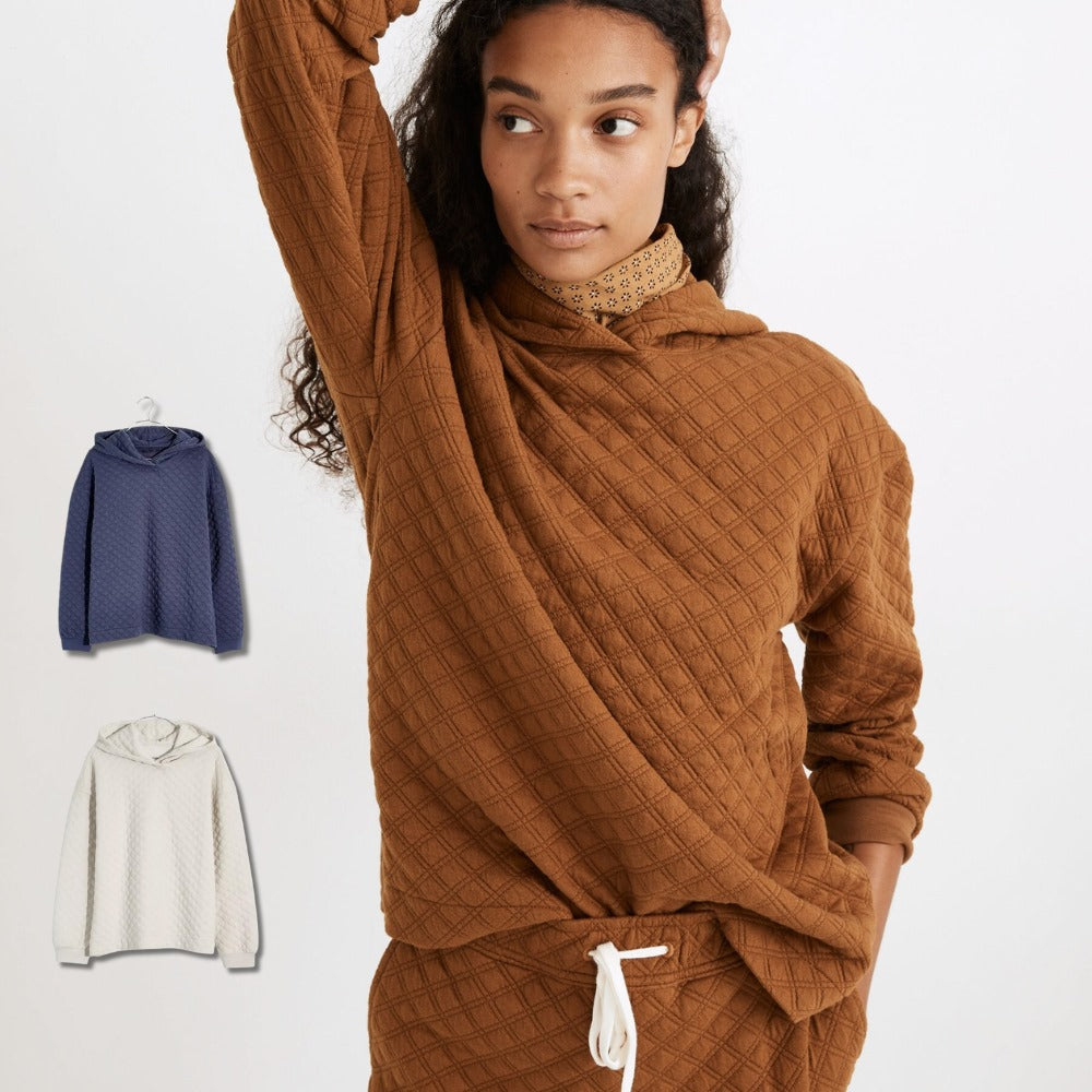 Sweater Wanita Lengan Panjang Oversized (MDW07 QUILT HOODIE)