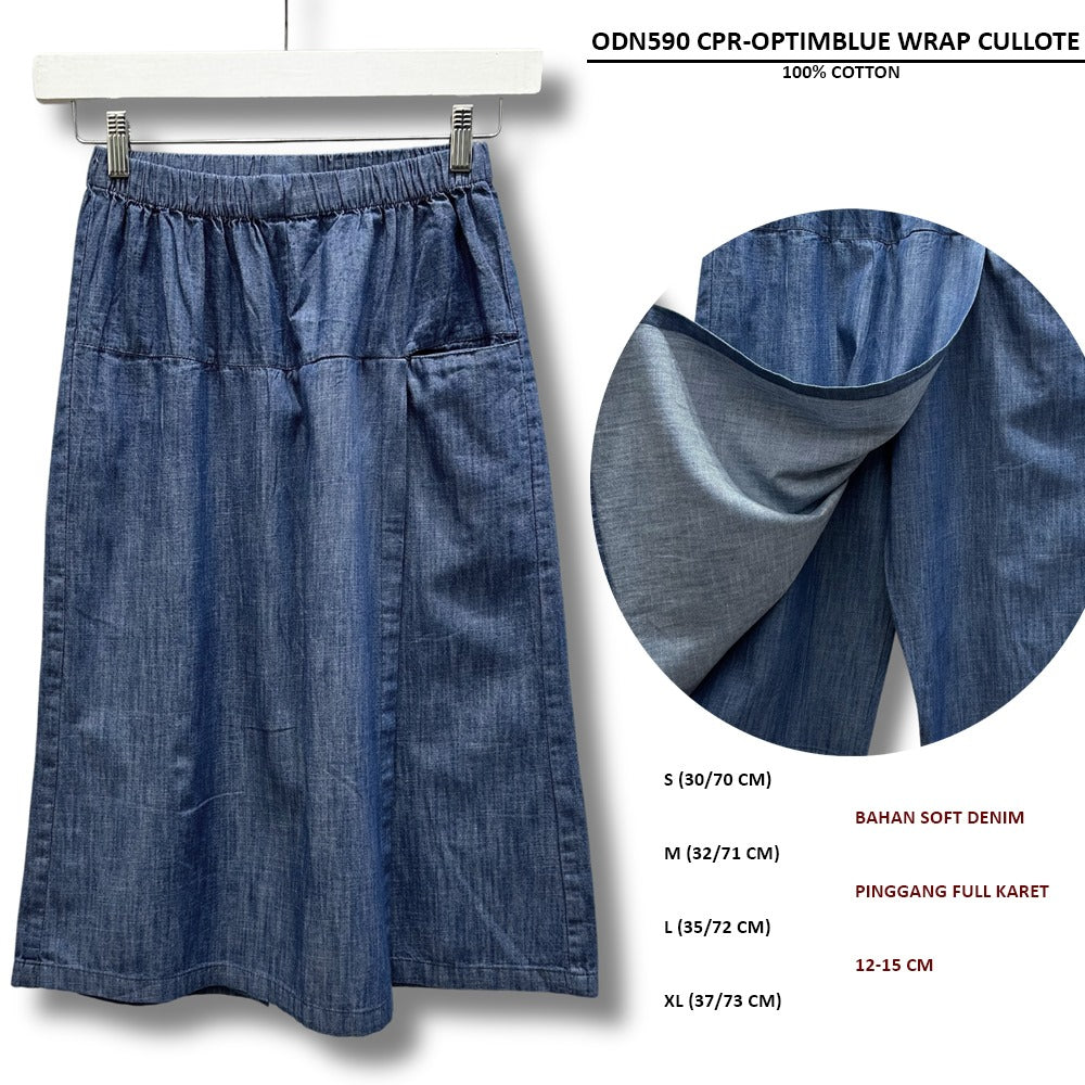 Celana Kulot Capri Wanita Soft Denim (ODN590 CAPRI WRAP CULLOTE)
