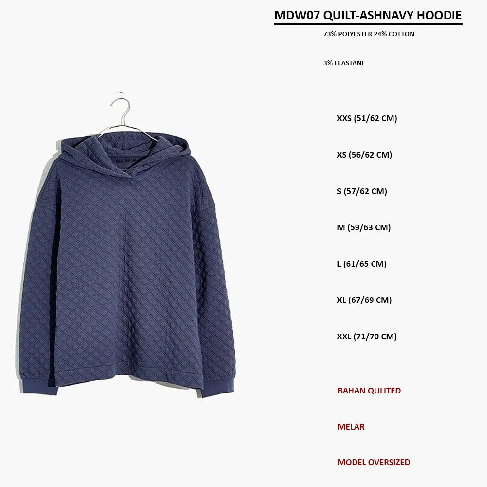 Sweater Wanita Lengan Panjang Oversized (MDW07 QUILT HOODIE)