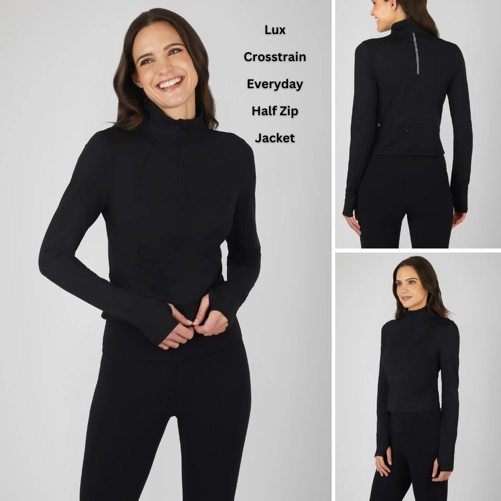 Jaket Olahraga Wanita Lengan Panjang (DGR24 CROSSTRAIN HALF BLACK JACKET)
