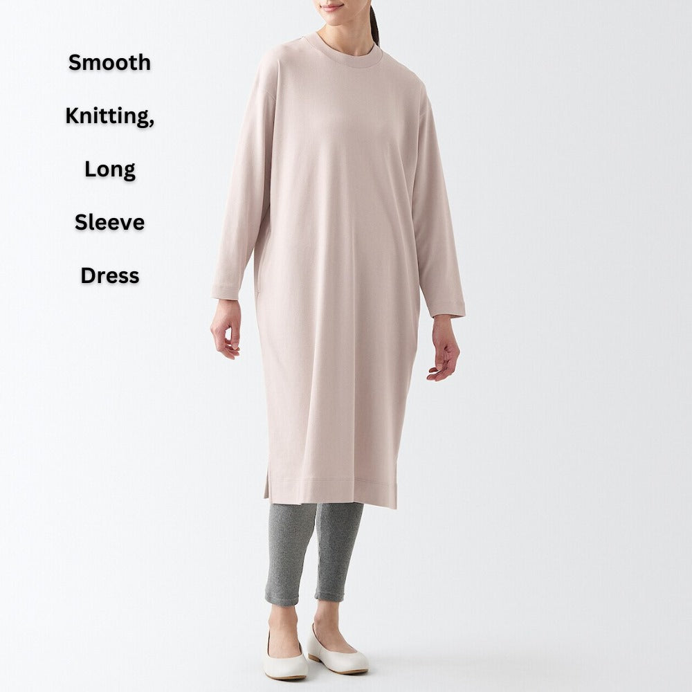 Dress Midi Wanita Lengan Panjang (MJI18 SMOOTH LTBEIGE DR)