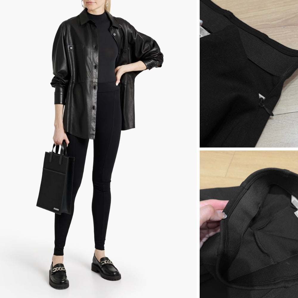Celana Panjang Legging Wanita Highwaist (NW23 PONTE-BLACK SEAMED LEG)