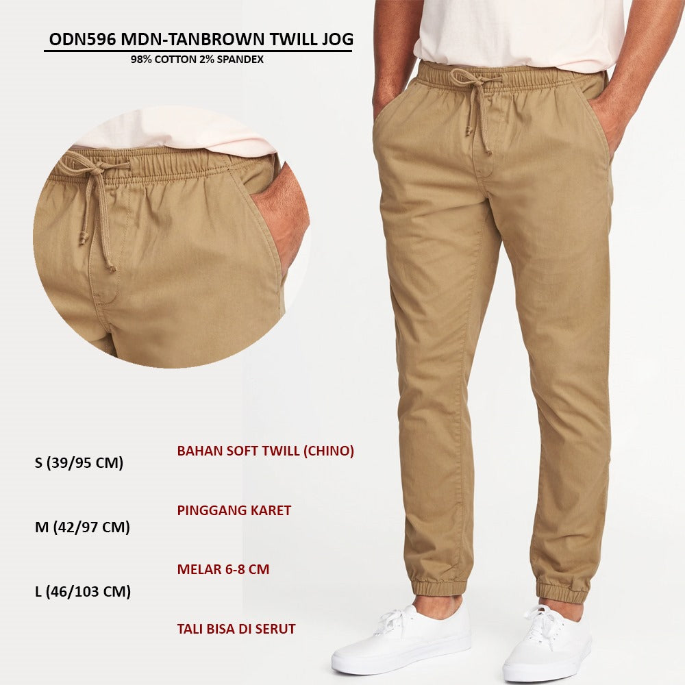 Celana Panjang Jogger Pria Sfot Twill (ODN596 MDM TWILL JOGGER)