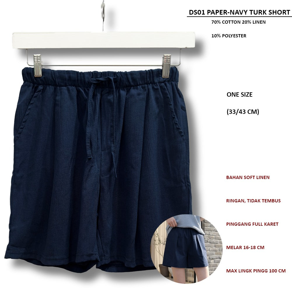Celana Pendek Wanita Soft Linen (DS01 PAPER TURK SHORT)