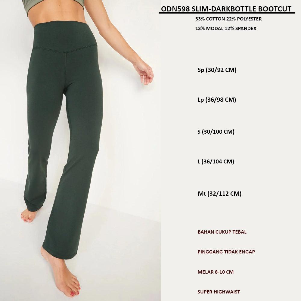 Celana Panjang Legging Wanita Highwaist (ODN598 SLIM BOOTCUT)