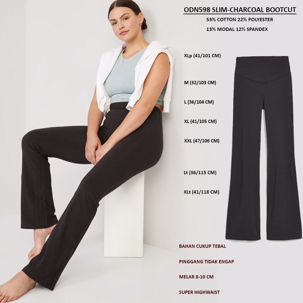 Celana Panjang Legging Wanita Highwaist (ODN598 SLIM BOOTCUT)