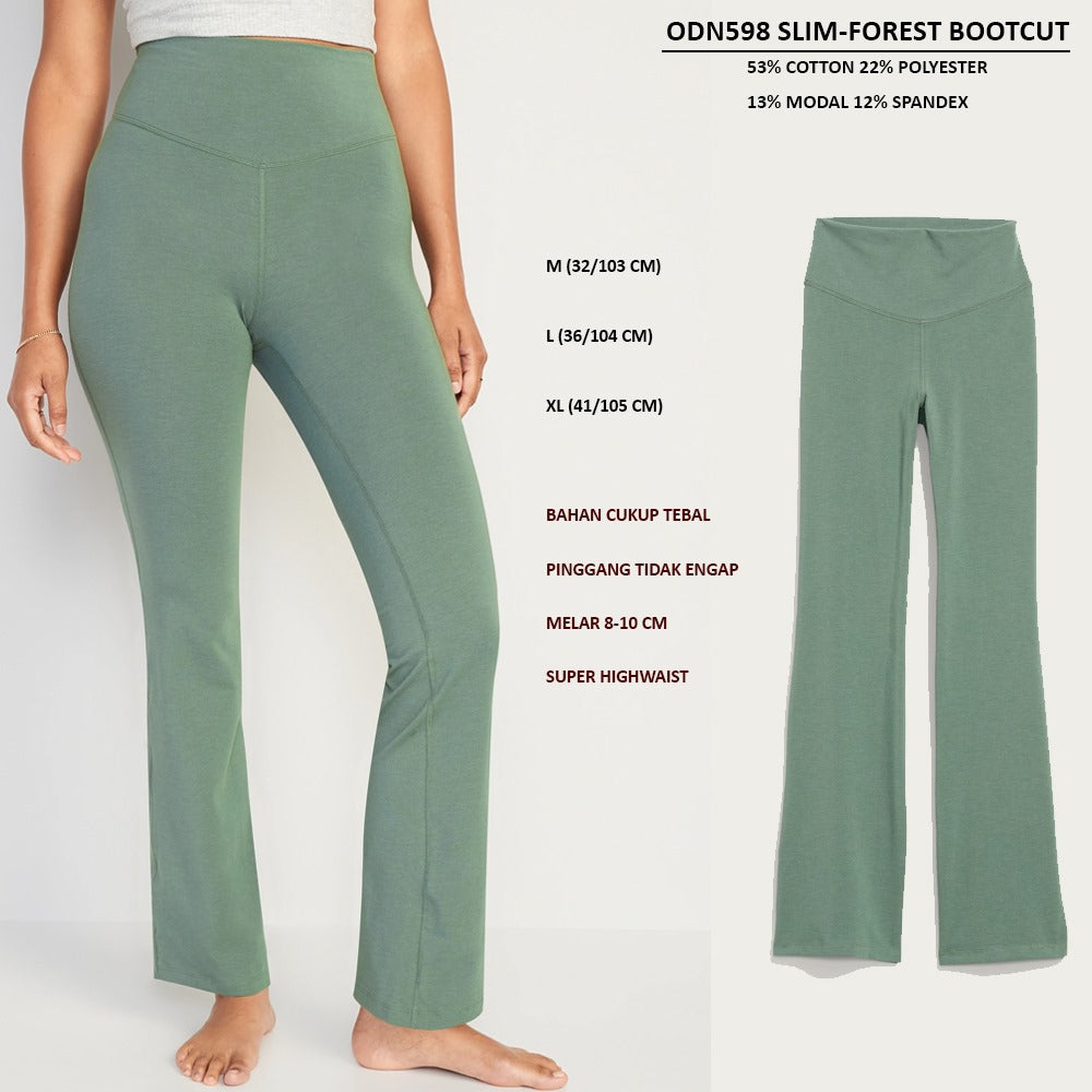 Celana Panjang Legging Wanita Highwaist (ODN598 SLIM BOOTCUT)