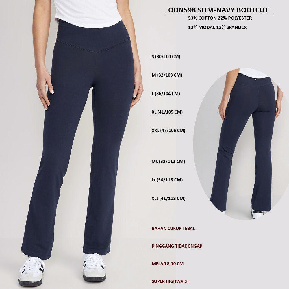 Celana Panjang Legging Wanita Highwaist (ODN598 SLIM BOOTCUT)