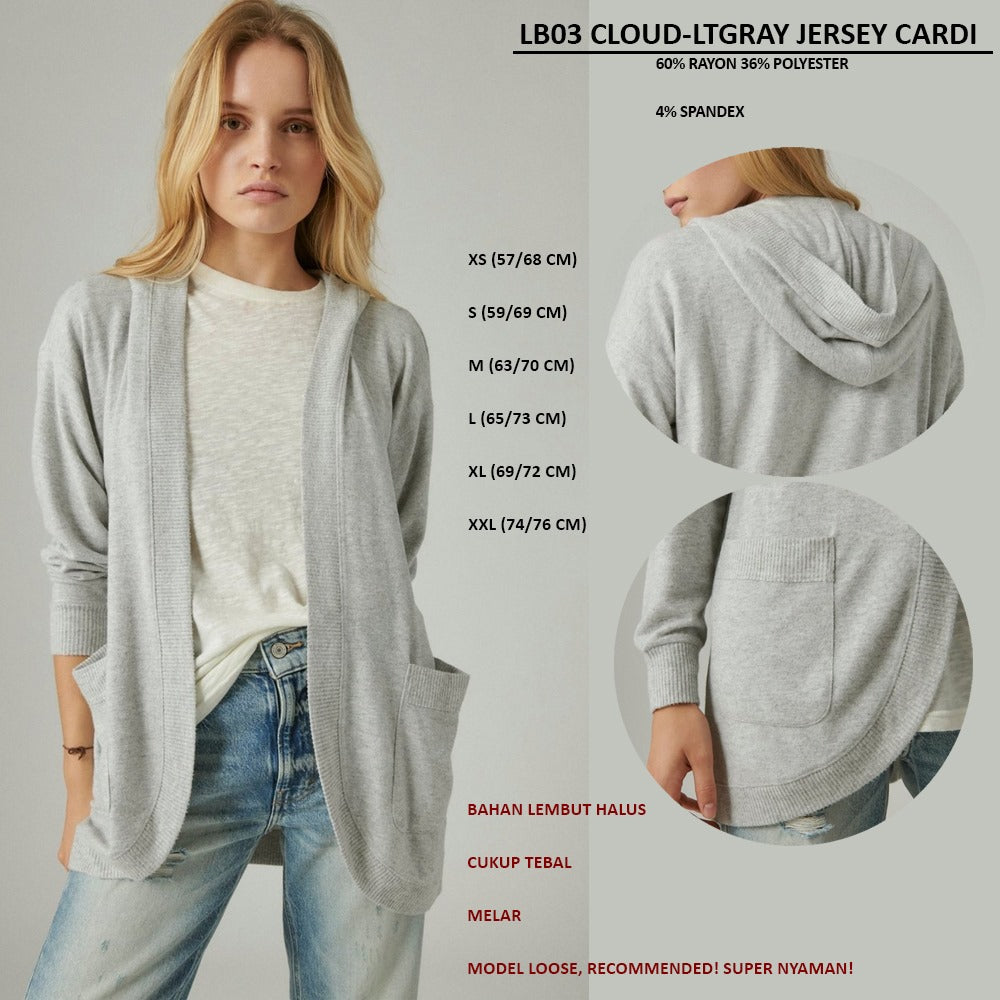 Cardigan Wanita Lengan Panjang (LB03 CLOUD JERSEY CARDI)