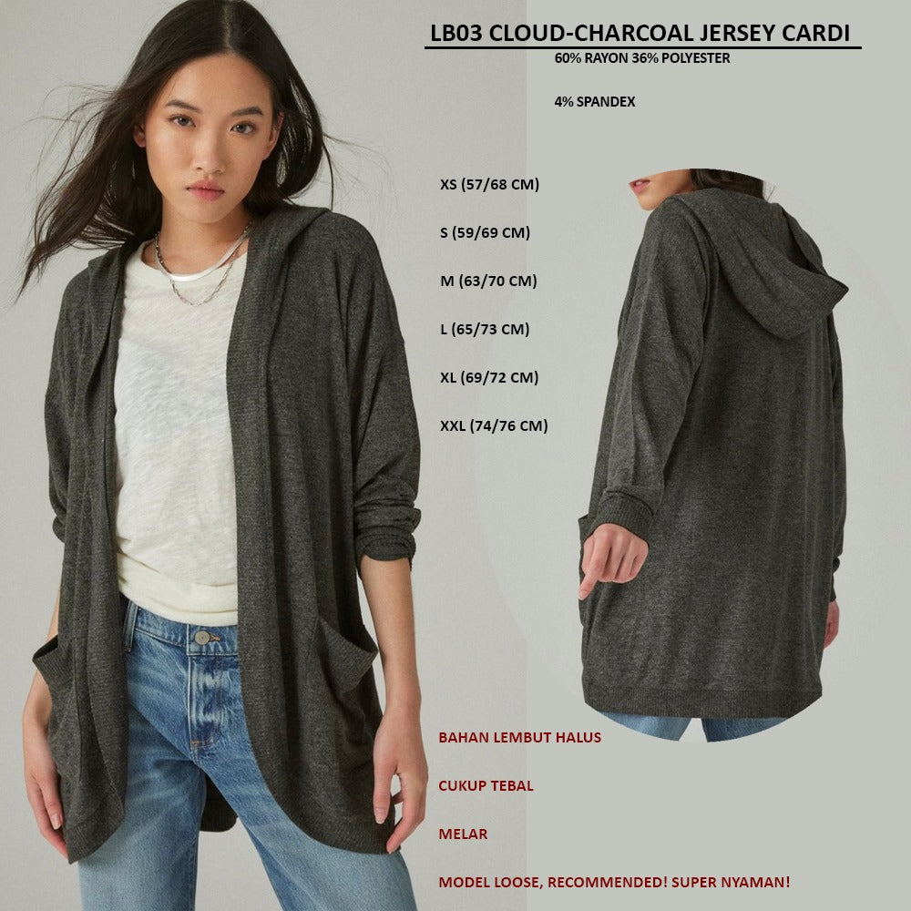 Cardigan Wanita Lengan Panjang (LB03 CLOUD JERSEY CARDI)