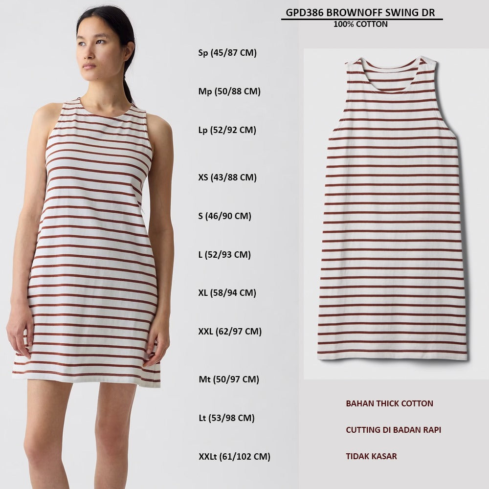 Dress Mini Wanita Tanpa Lengan Thick Cotton (GPD386 SWING DRESS)