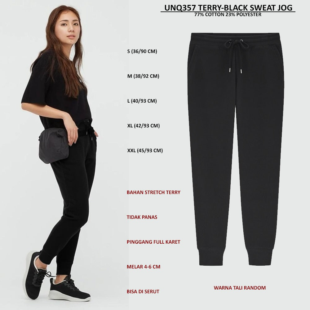 Celana Panjang Jogger Wanita Stretch Terry (UNQ357 TERRY SWEAT JOG)