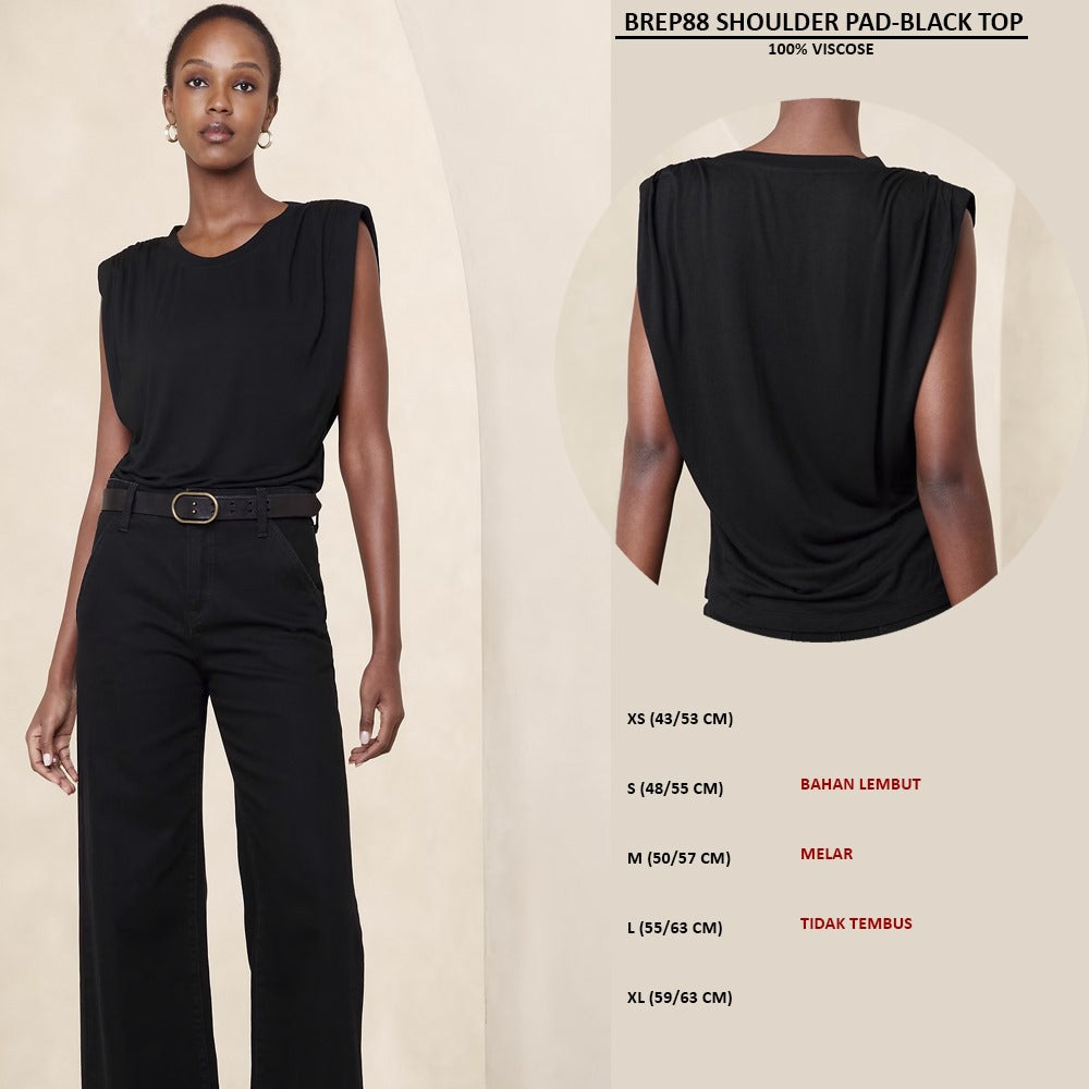 Atasan Koas Wanita Tanpa Lengan (BREP88 SHOULDER PAD TOP)