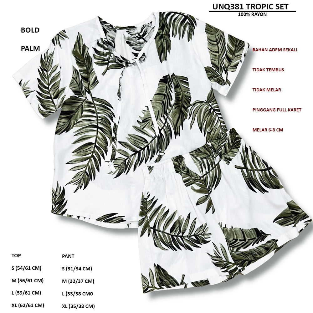 Set Pajama Wanita Lengan Pendek (UNQ381 TROPIC SET)