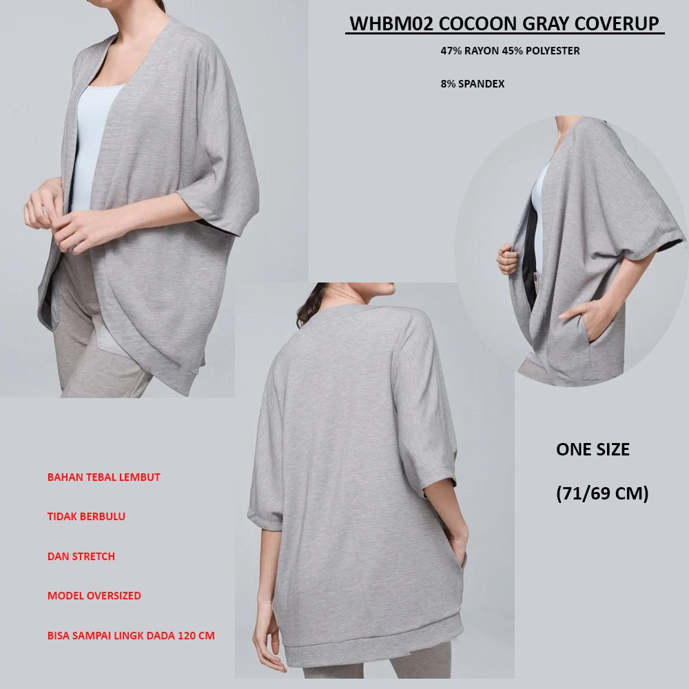 Cardigan Wanita Lengan Panjang Oversized (WHBM02 COCOON GRAY COVERUP)