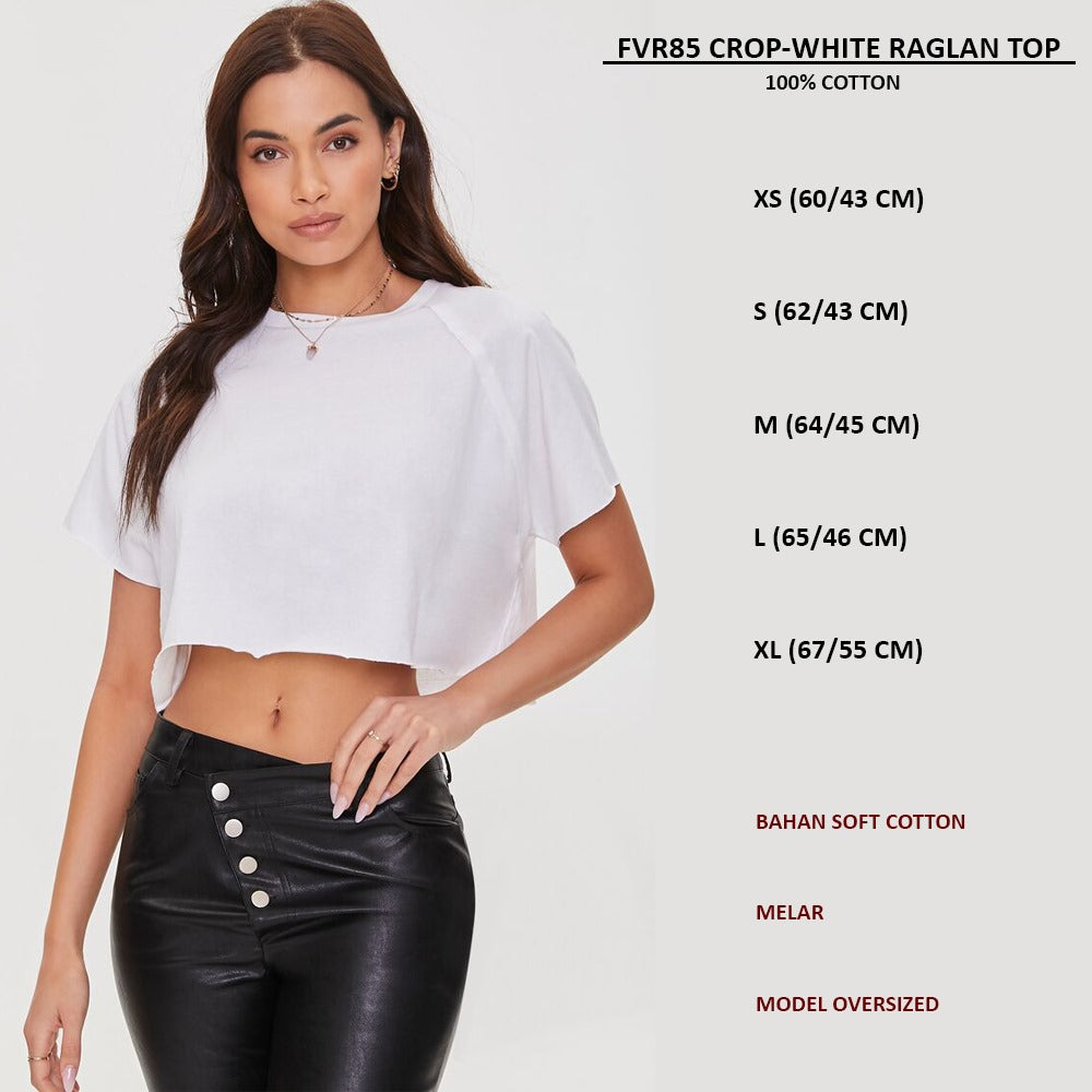 Atasan Kaos Crop Wanita Lengan Pendek (FVR85 RAGLAN TOP)