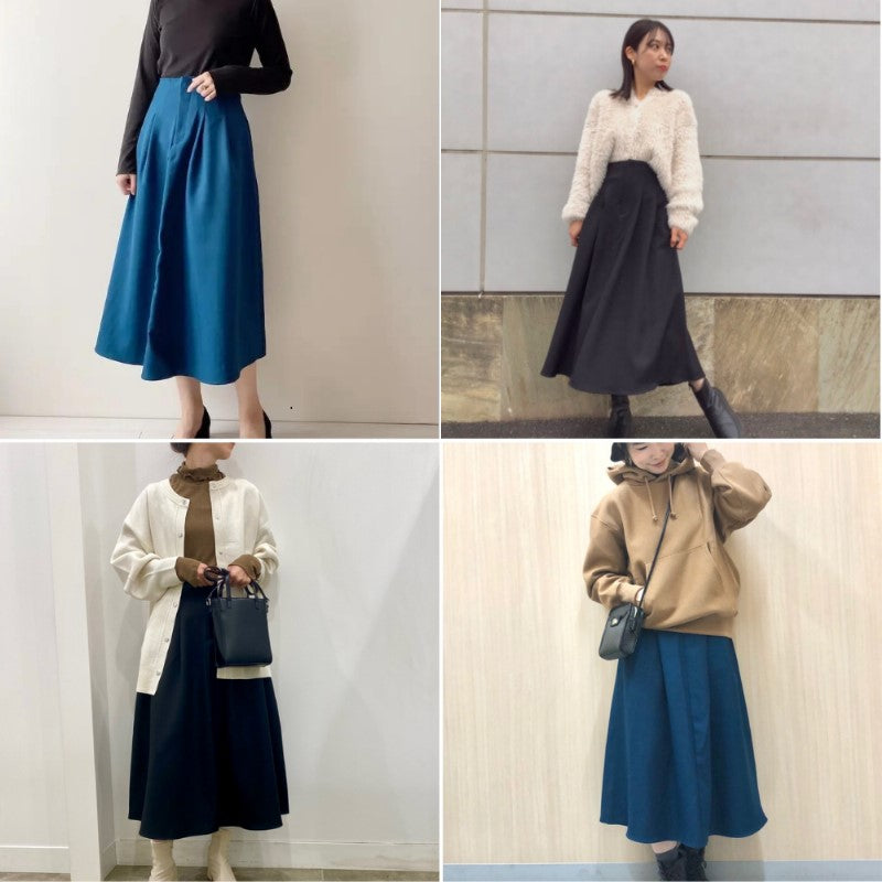Rok Midi Flare Wanita Highwaist (UNQ383 HWAIST FLARE MIDI)