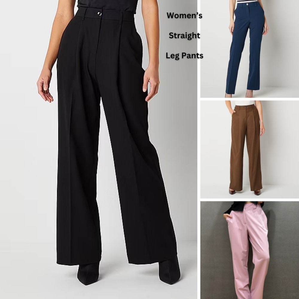 Celana Panjang Wanita Highrise Stretch (WORTH35 STRAIGHT-BLACK MODERN LEG)