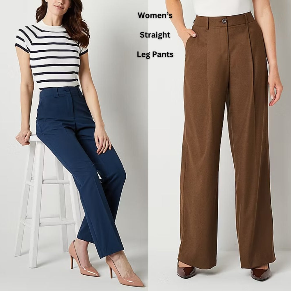 Celana Panjang Wanita Highrise Stretch (WORTH35 STRAIGHT-BLACK MODERN LEG)